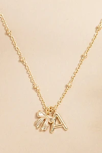 Golden Initial Charm Dual Pendant Necklace