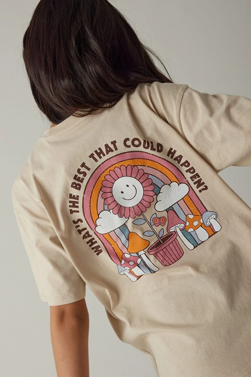 Hello Franki Best That Could Happen Oversized Graphic Tee for girls