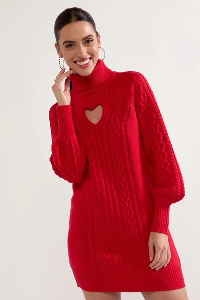 Francesca's Debra Heart Cutout Mini Sweater Dress | Pacific City Francesca's Debra Heart Cutout Mini Sweater Dress | Pacific City