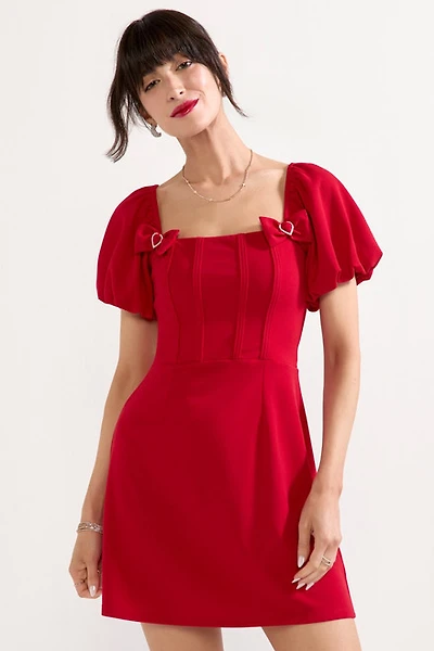 Ava Heart Embellished Corset Mini Dress