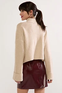 Emma Mock Neck Fairisle Front Sweater