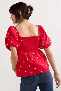 Shelly Cinched Heart Pattern Blouse
