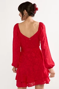 Brandie Tie Waist Long Sleeve Mini Dress