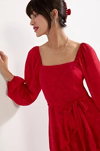 Brandie Tie Waist Long Sleeve Mini Dress