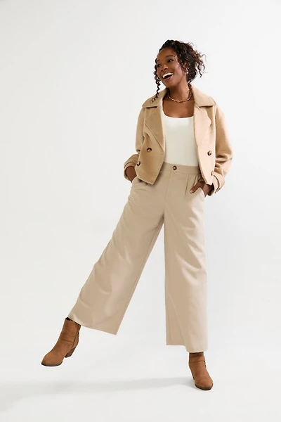 Hallie Wide Leg Crop Trouser Pants
