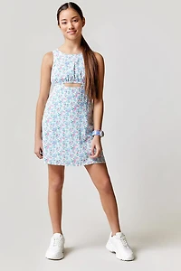 Hello Franki Sleeveless Floral Cutout Dress for girls