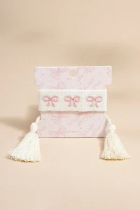 Janice Woven Bow Embroidered Bracelet