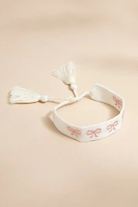 Janice Woven Bow Embroidered Bracelet
