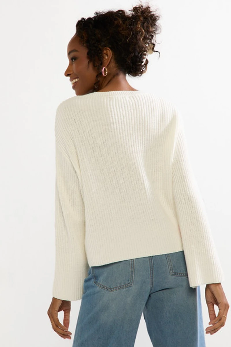 I Love Me 3D Stitch Pullover Sweater