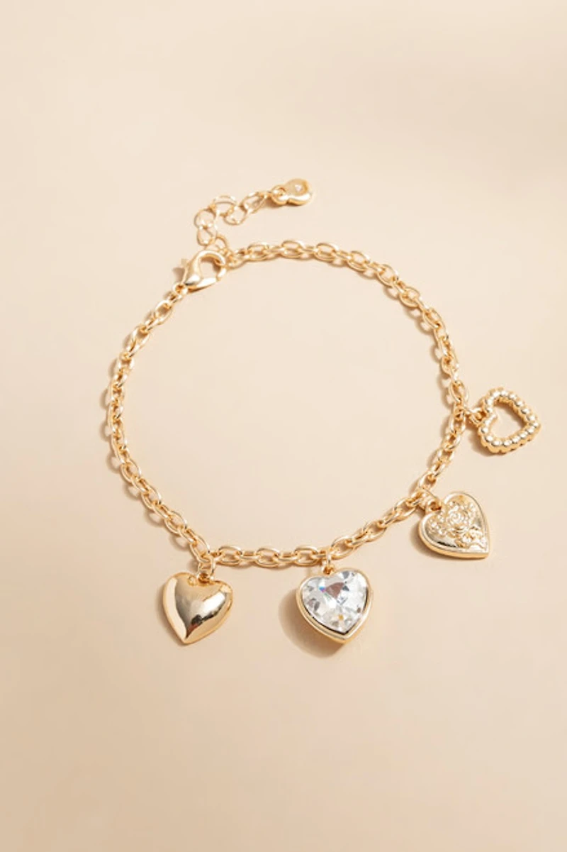 Bonnie Heart Charm Carded Bracelet