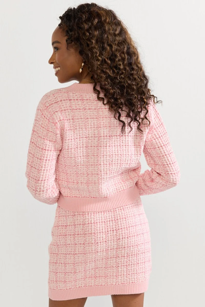 Lara Tweed Button Up Cardigan