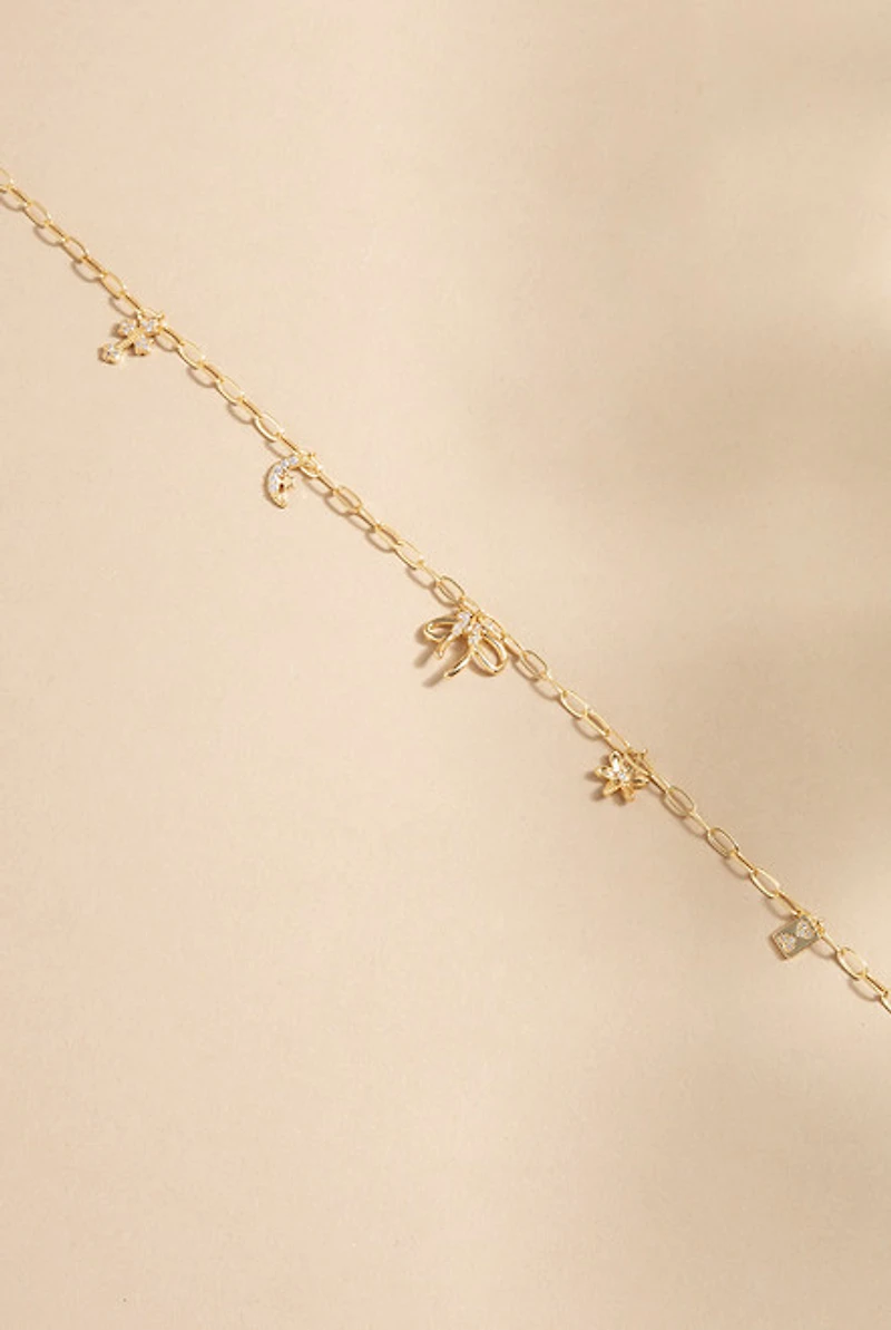 Joanna Crystal Charm Multi Pendant Necklace