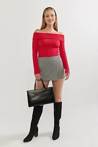 Celia Off Shoulder Rib Knit Top