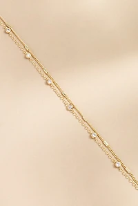 Mariana Crystal Station Layered Gold Necklace