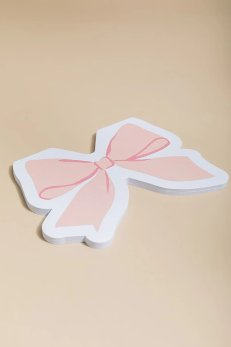 Pink Bow Shaped Die Cut Notepad
