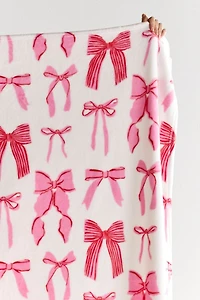 Betsy Pink Bow Graphic Throw Blanket