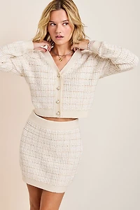 Lara Tweed Plaid Mini Skirt