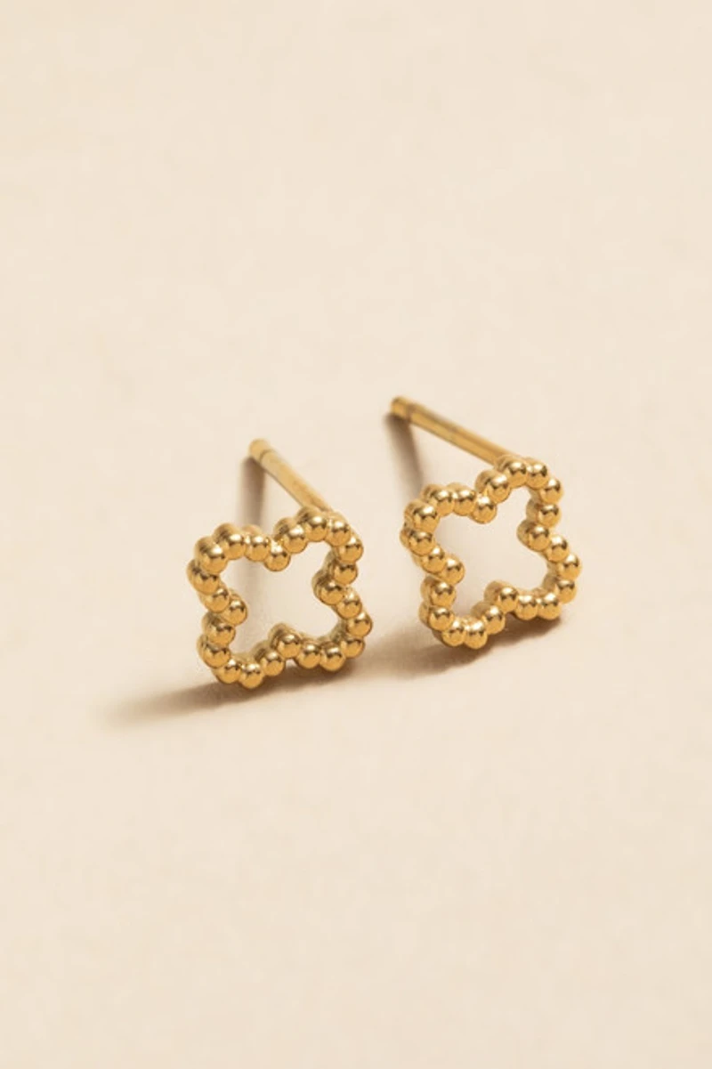Fay Stainless Steel Clover Stud Earrings