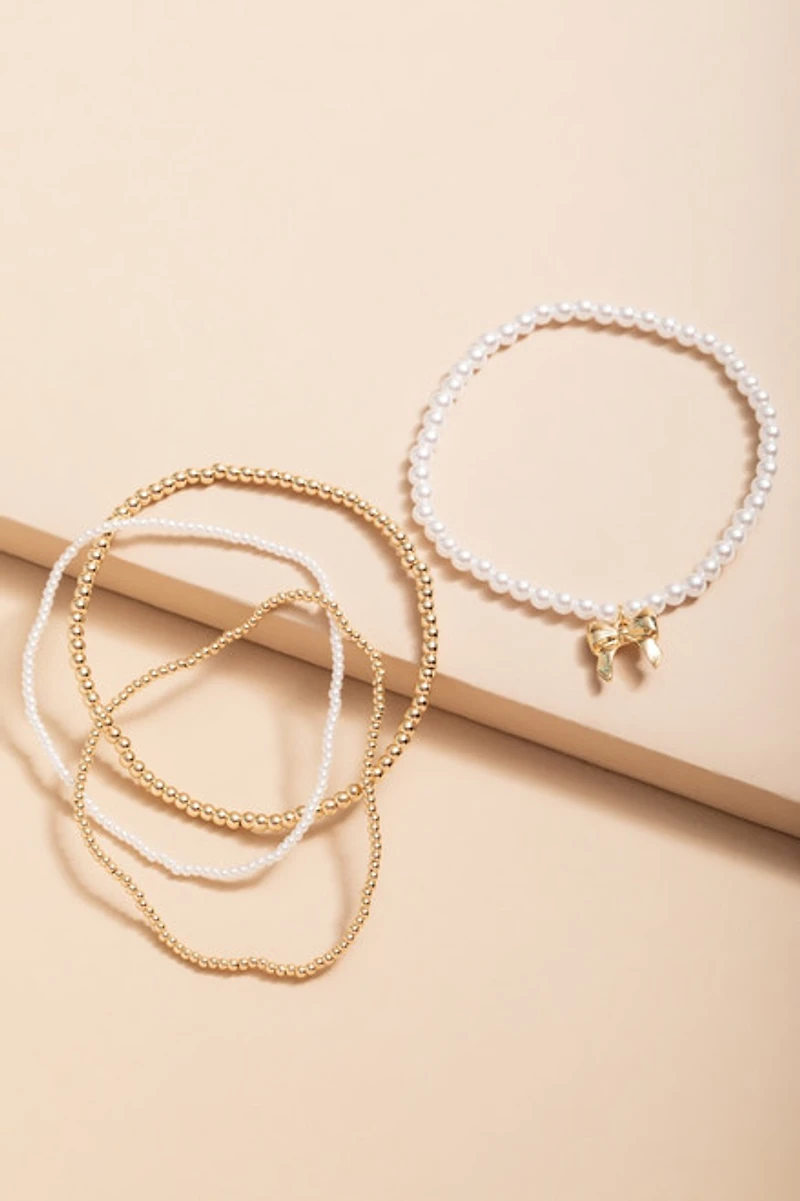 Marcie Pearls And Gold Bracelet Set