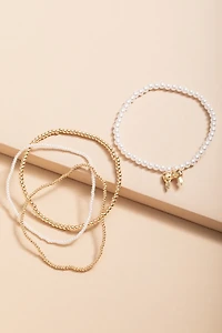 Marcie Pearls And Gold Bracelet Set
