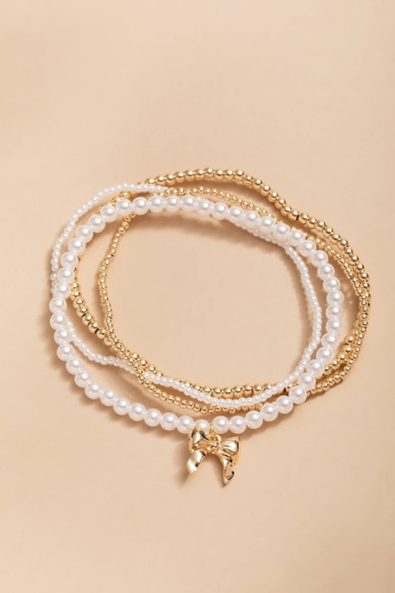 Marcie Pearls And Gold Bracelet Set