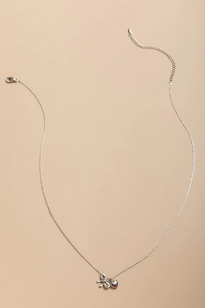 Sally Bow And Heart Double Pendant Necklace