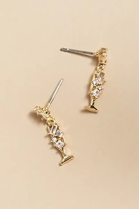 Kate Mini Pave Champagne Drop Earrings