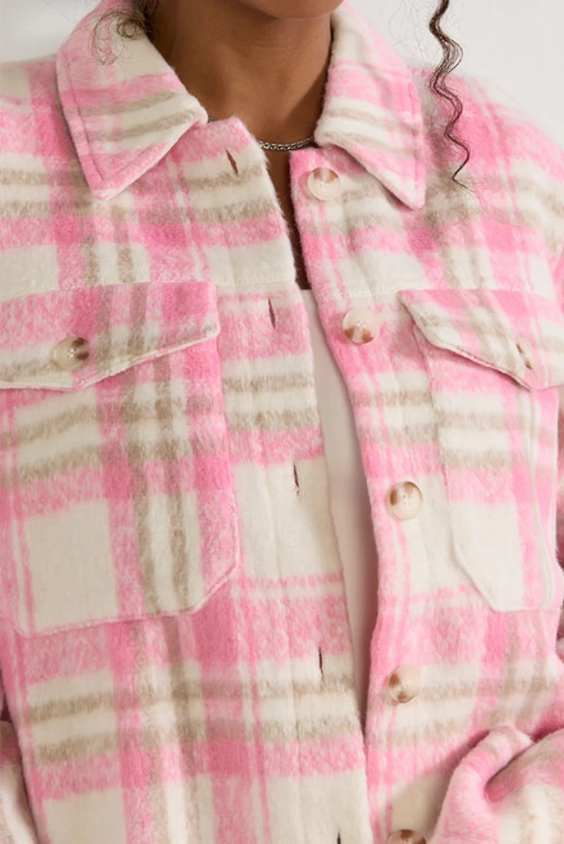 Charlotte Faux Wool Plaid Shacket