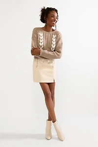 Renata Vegan Leather Mini Skirt