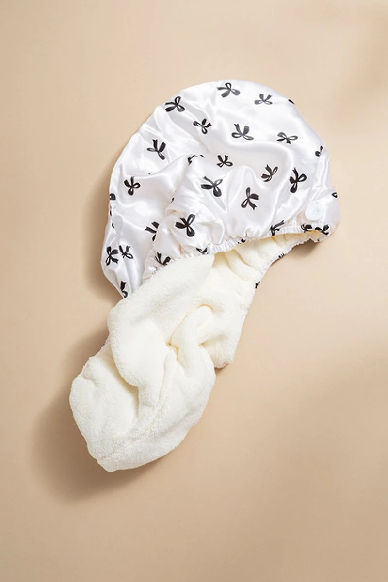 Bow Pattern Soft Hair Dry Wrap