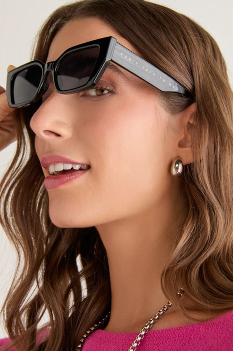 Dont Talk To Me Square Cat Eye Sunglasses