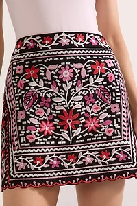Melissa Floral Embroidered Mini Skirt
