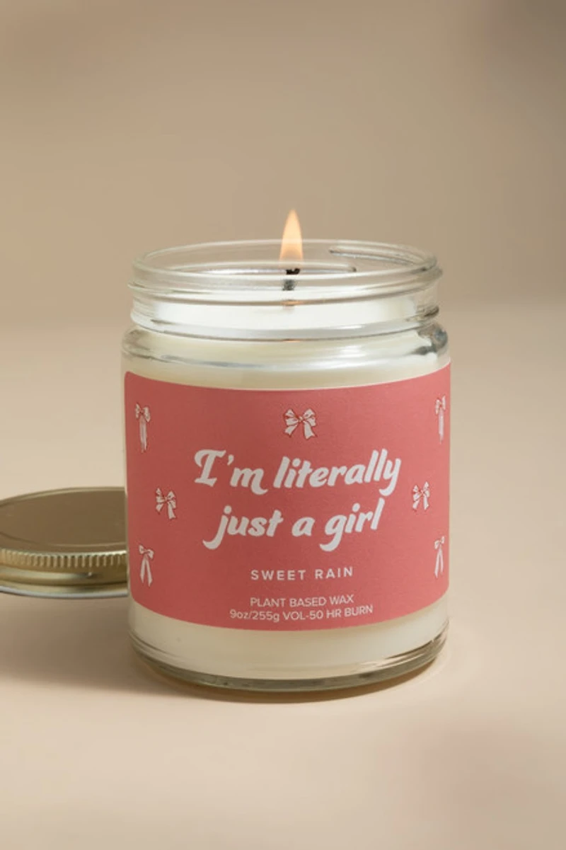 Im Literally Just A Girl Sweet Rain 9oz Scented Candle Jar
