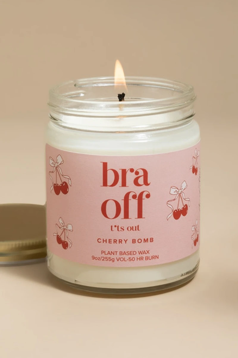 Bra Off Cherry Bomb 9oz Scented Candle Jar