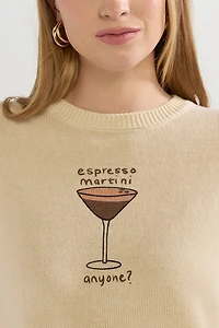 Espresso Martini Anyone Graphic Pullover Sweater