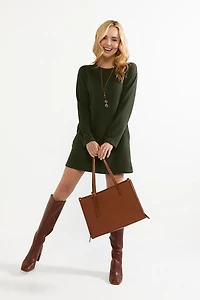 Lucy Rib Knit Shift Mini Dress