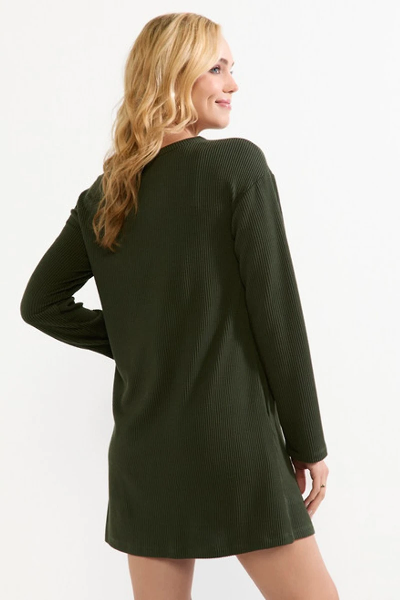 Lucy Rib Knit Shift Mini Dress