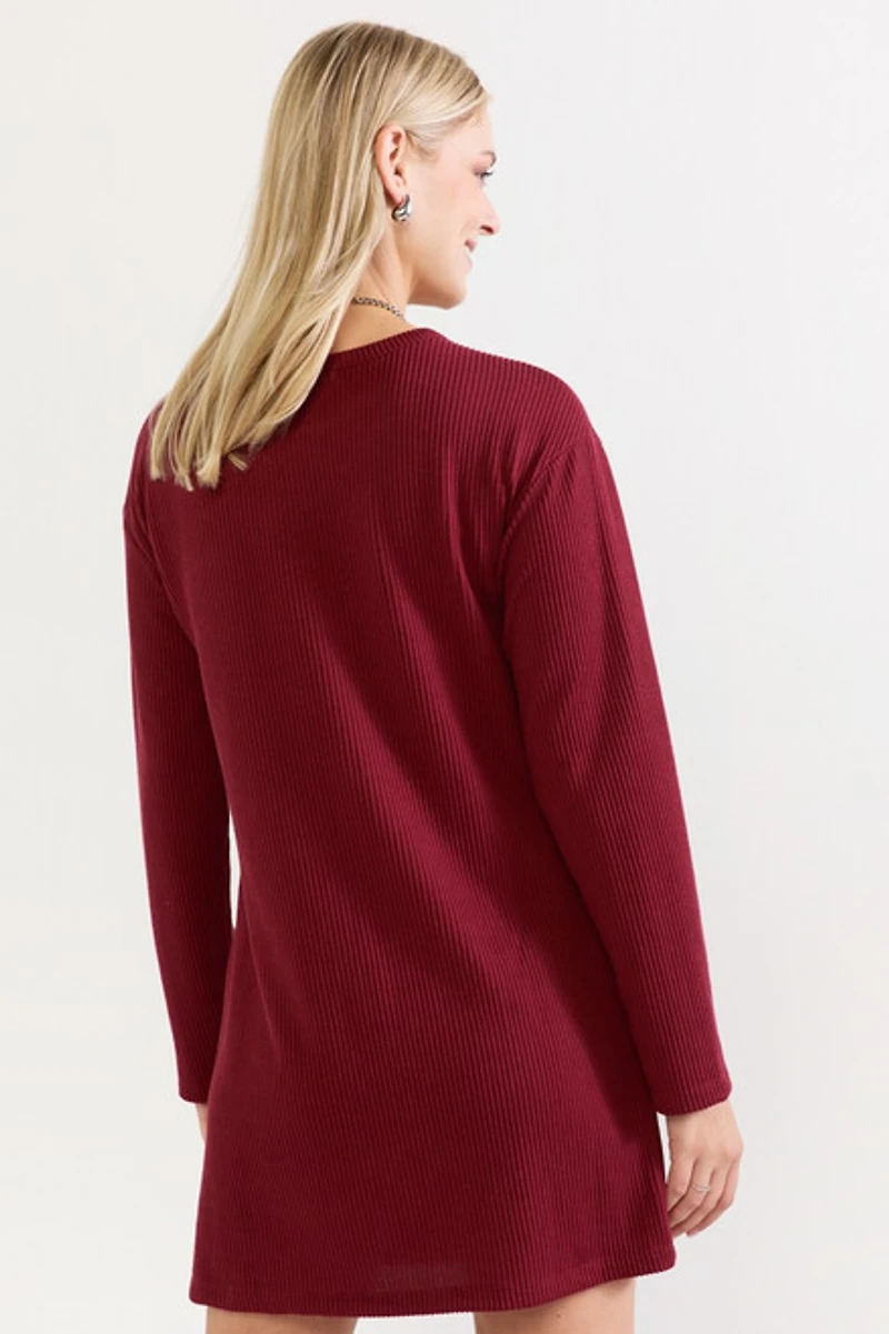 Lucy Rib Knit Shift Mini Dress