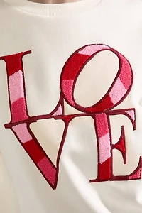 Love Long Sleeve Embroidered Sweatshirt