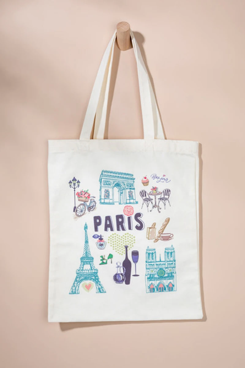 Paris City Graphic Tote Bag