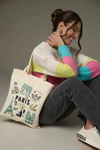 Paris City Graphic Tote Bag