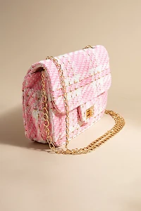 Valerie Plaid Tweed Turnlock Crossbody Bag
