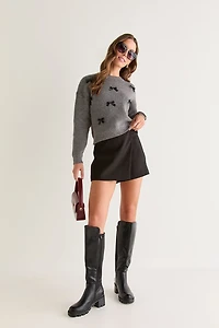 Nora Bow Applique Pullover Sweater