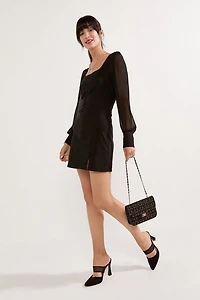 Janine Square Neck Stretch Mini Dress