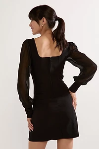 Janine Square Neck Stretch Mini Dress