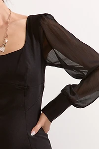 Janine Square Neck Stretch Mini Dress