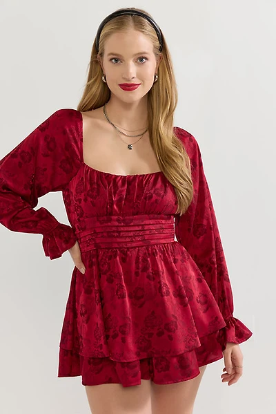 Sharron Bow Back Jacquard Romper