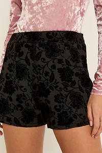 Terri Velvet Floral Jacquard Shorts