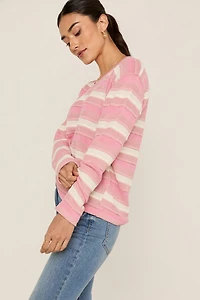 Naomi V Neck Striped Dolman Knitted Top