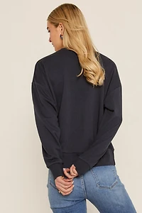 Merci Embroidered Rope Graphic Sweatshirt